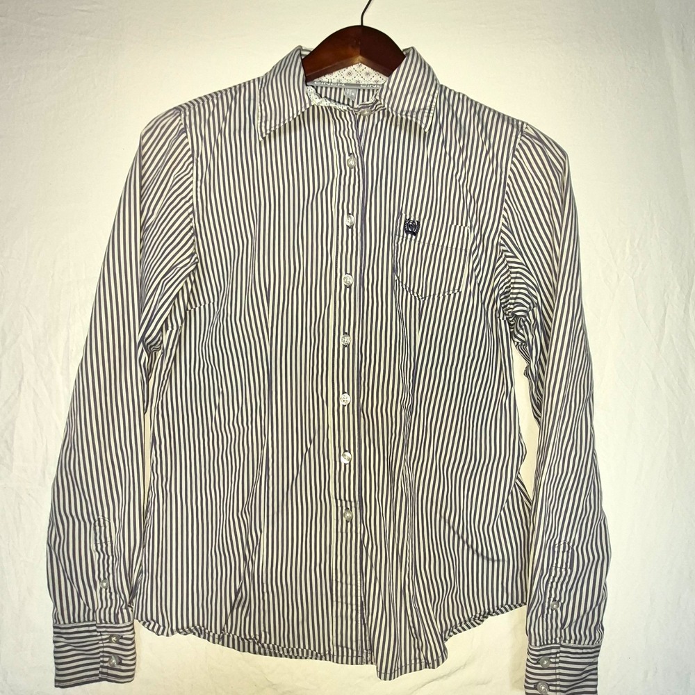 Cinch Women's Button Up Long Sleeved Stripped Shirt M Medium Western Cowgirl